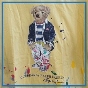 NWT Polo Ralph Lauren T Shirt Mens XLT Yellow Paint Splatter Short Sleeve Tee